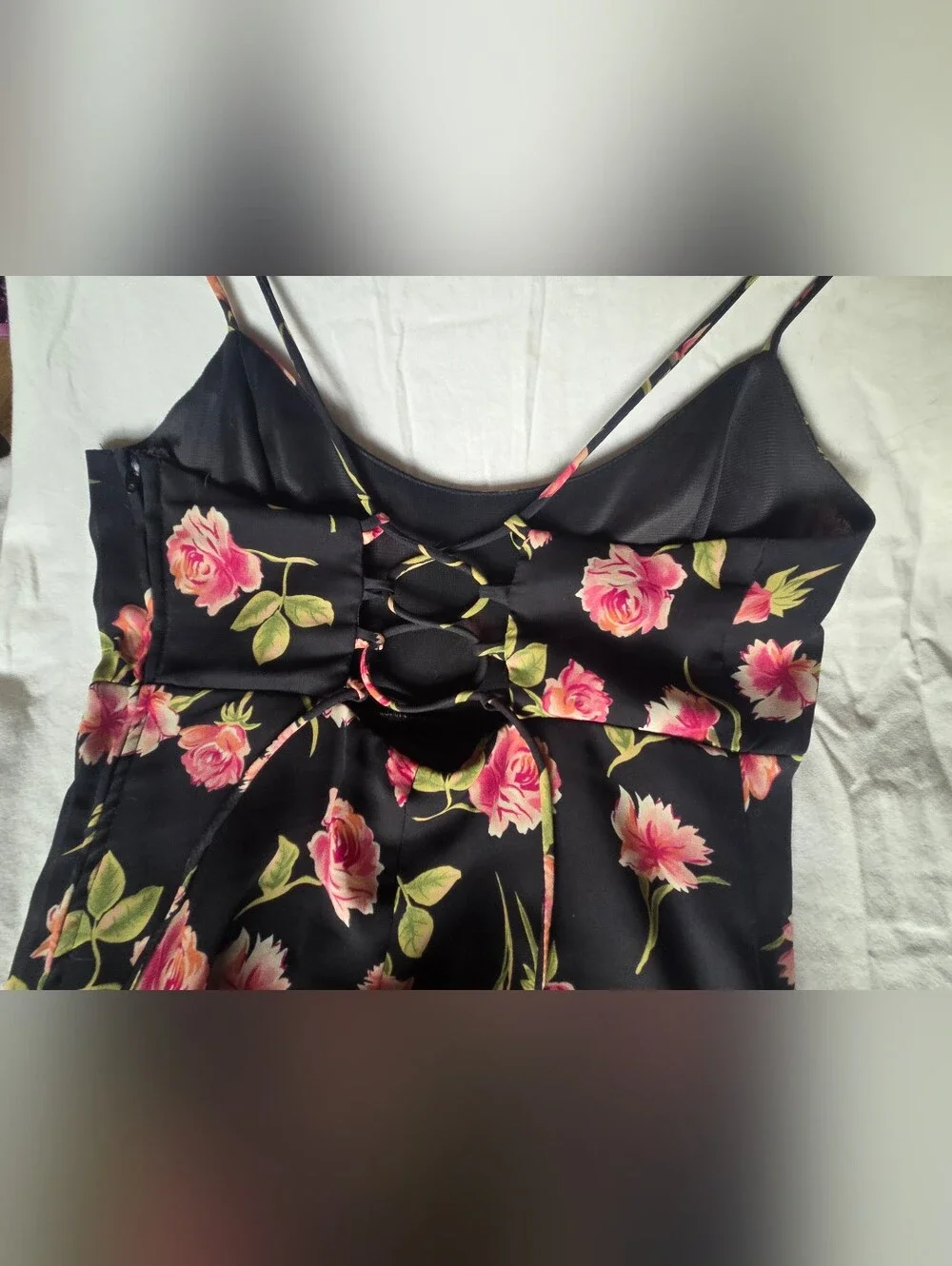 Vintage 90s Lew Magram Floral Maxi Dress - Lace Up Corset Back
